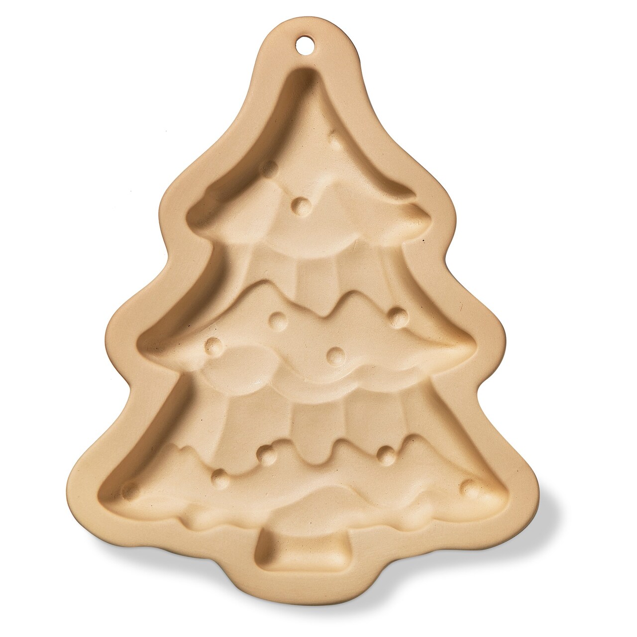 Fir Tree Cookie Mold - Porcelain Cookie Cutter for Christmas Baking - Hand Wash Only - 5.25" L x 6.5" W x 0.67" H